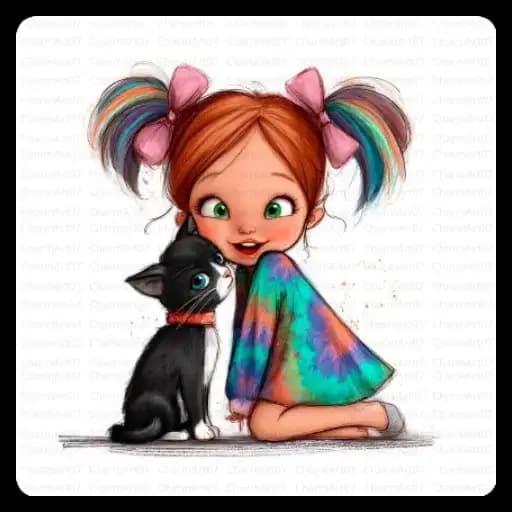 Cute Girl and Cats — 4