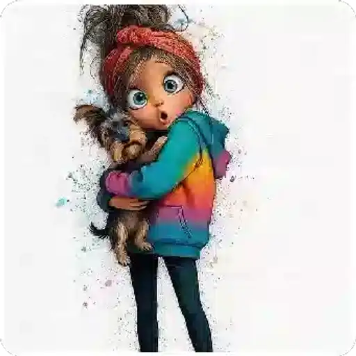Menina e Cachorrinho Fofo — 2