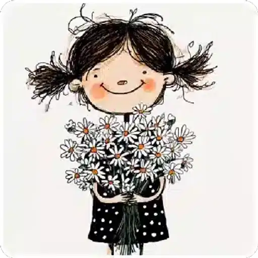 Meninas com Flores e Corações — 4