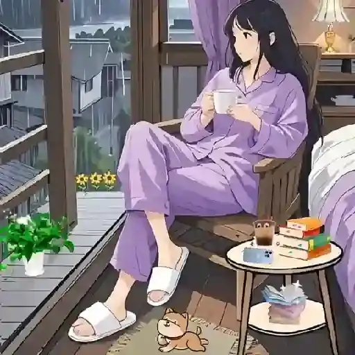 Girl Relaxing at Home — 3