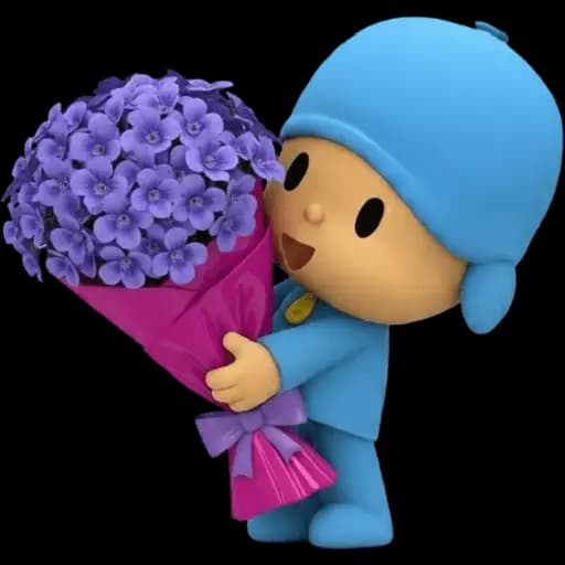 Niño Azul con Flores — 3