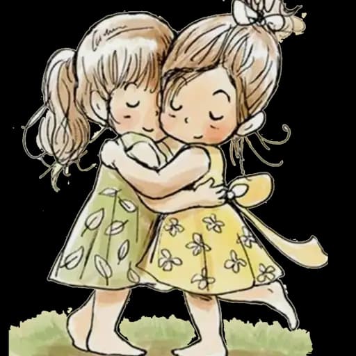 Niñas con Flores y Corazones — 1
