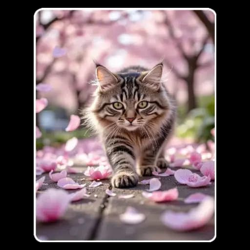 Gatos en Sakura — 1