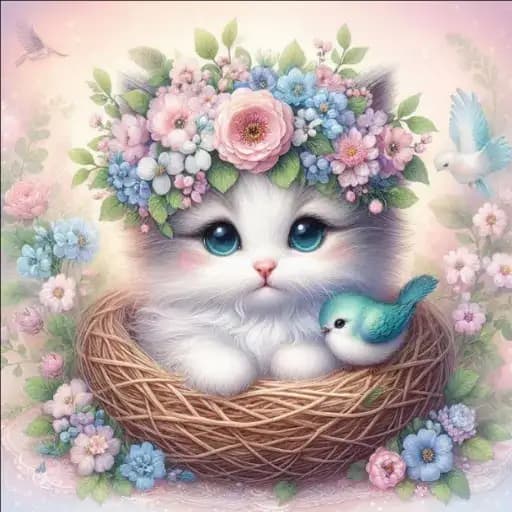 Floral Kittens — 1