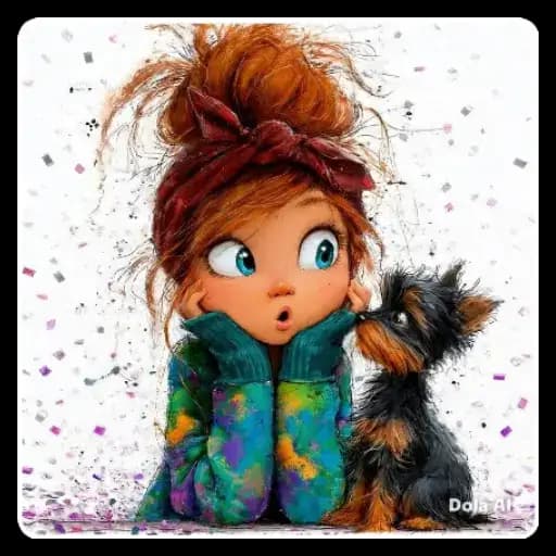 Menina e Cachorrinho Fofo — 4