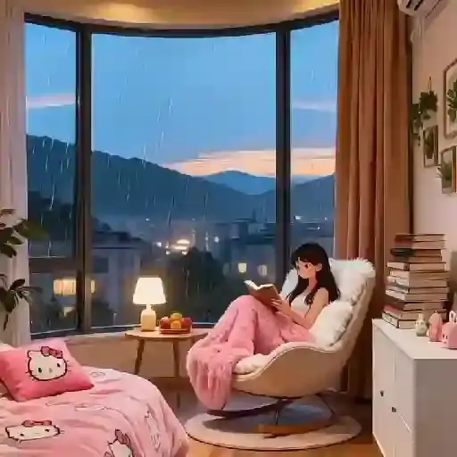 Girl Relaxing at Home — 4