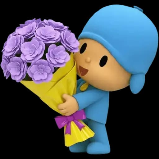 Niño Azul con Flores — 4
