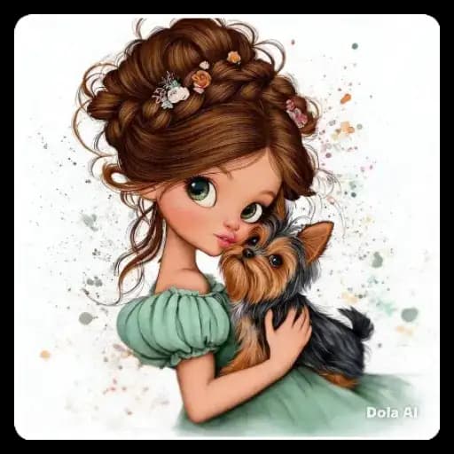Menina e Cachorrinho Fofo — 1