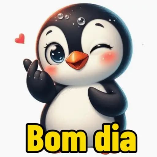 Pinguins Fofos Bom Dia — 1