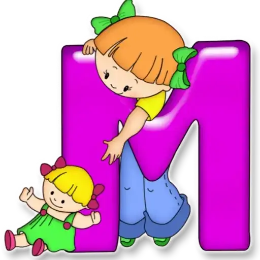 Meninas e Letras Coloridas — 3