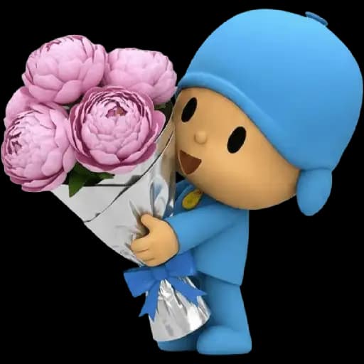 Niño Azul con Flores — 1