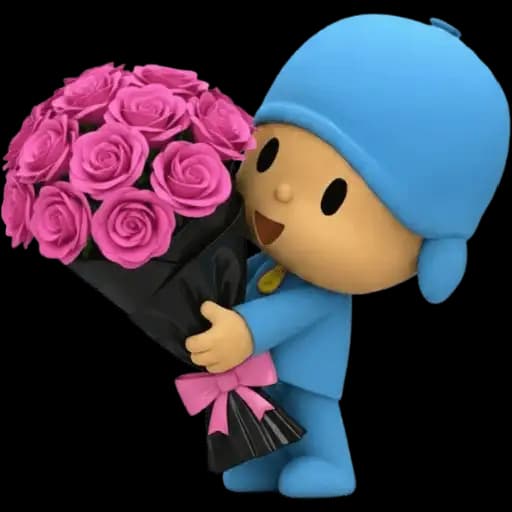 Niño Azul con Flores — 2