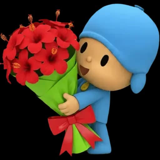 Niño Azul con Flores — 2