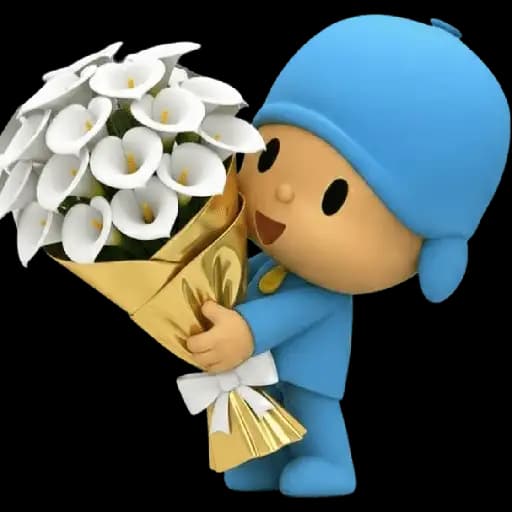 Niño Azul con Flores — 4